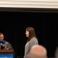 Students lined up for ceremony